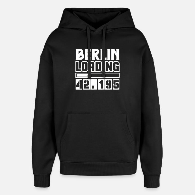 Berlin Loading 42,195 - Oversized Unisex Hoodie by Stanley/Stella - black