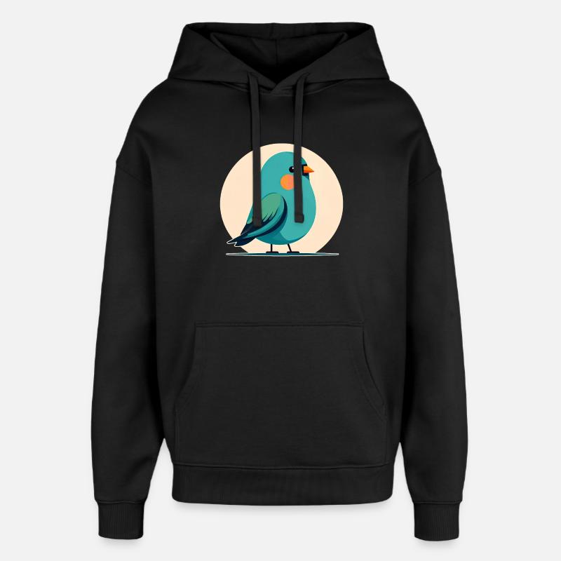 Petit oiseau vert-bleu - Sweat à capuche unisexe Stanley/Stella Oversized - noir