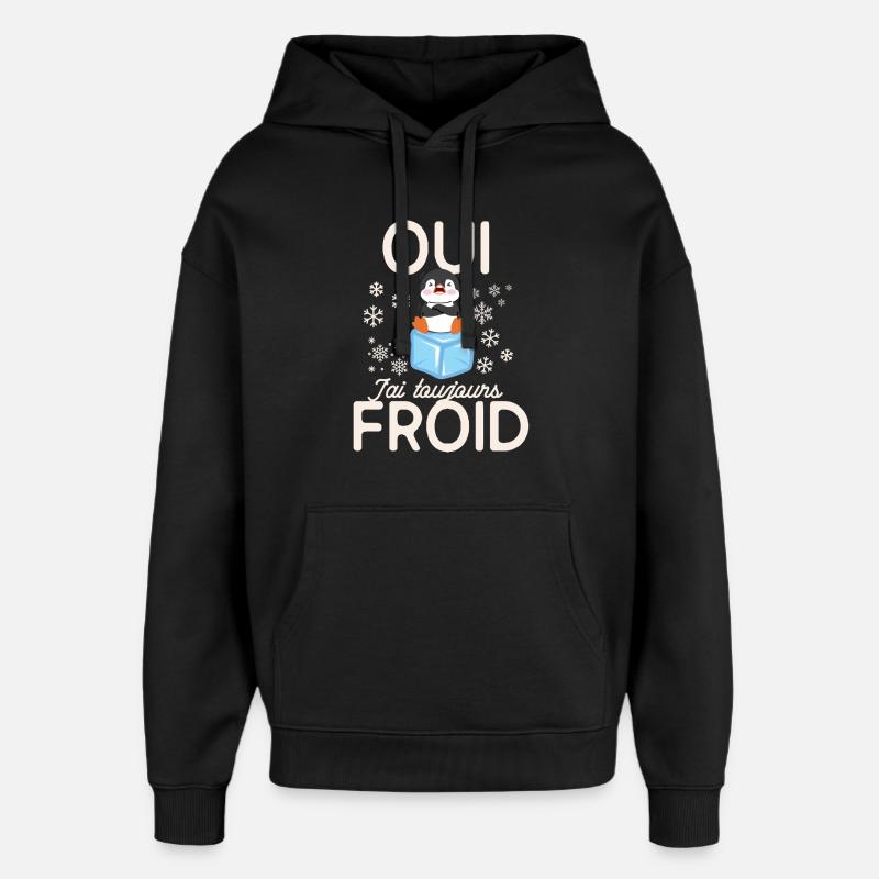 Frozen Penguin Always Cold - Oversized Unisex Hoodie by Stanley/Stella - black