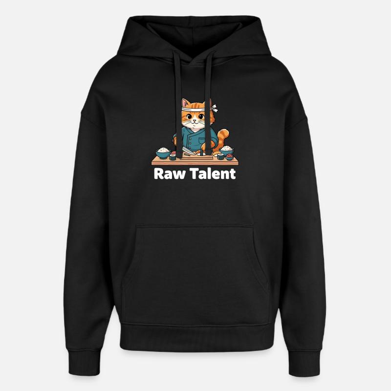 Chats Sushi Master Talent - Sweat à capuche unisexe Stanley/Stella Oversized - noir