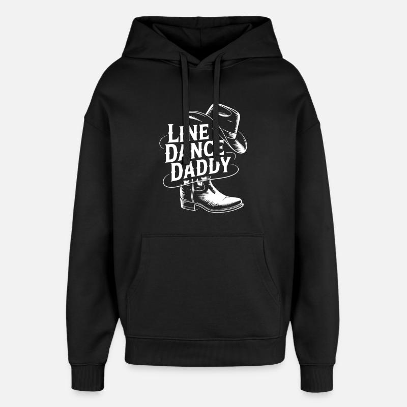 Line Dance Daddy Cowboy Style - Oversized Unisex Hoodie by Stanley/Stella - black