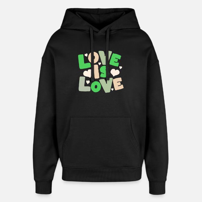 L’amour, c’est un cœur d’amour design - Sweat à capuche unisexe Stanley/Stella Oversized - noir
