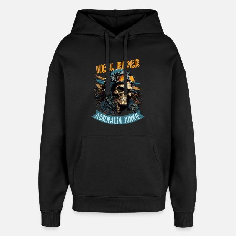 Hell Rider - Accro à l’adrénaline - Sweat à capuche unisexe Stanley/Stella Oversized - noir
