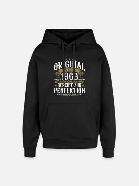 Original 1966 Vintage Birthday Gift - Oversized Unisex Hoodie by Stanley/Stella - black