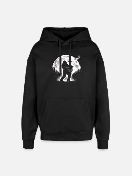 Bigfoot Saxophonist - Oversized Unisex Hoodie by Stanley/Stella - black