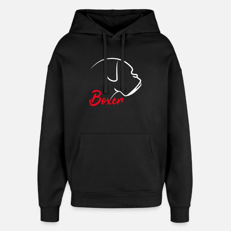 Boxer Hund Hundehalter - Oversized Unisex Hoodie von Stanley/Stella - Schwarz