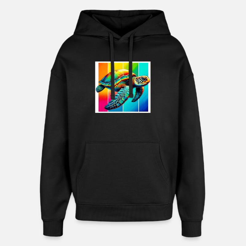 tortue - Sweat à capuche unisexe Stanley/Stella Oversized - noir
