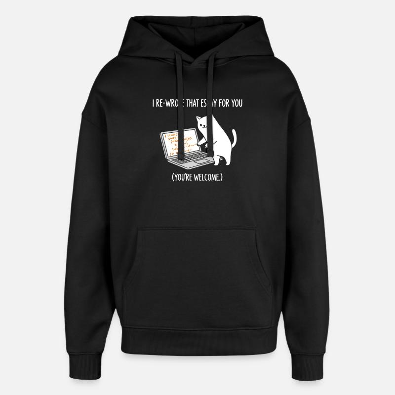 Code-Katze erklärt Aufgaben - Oversized Unisex Hoodie von Stanley/Stella - Schwarz