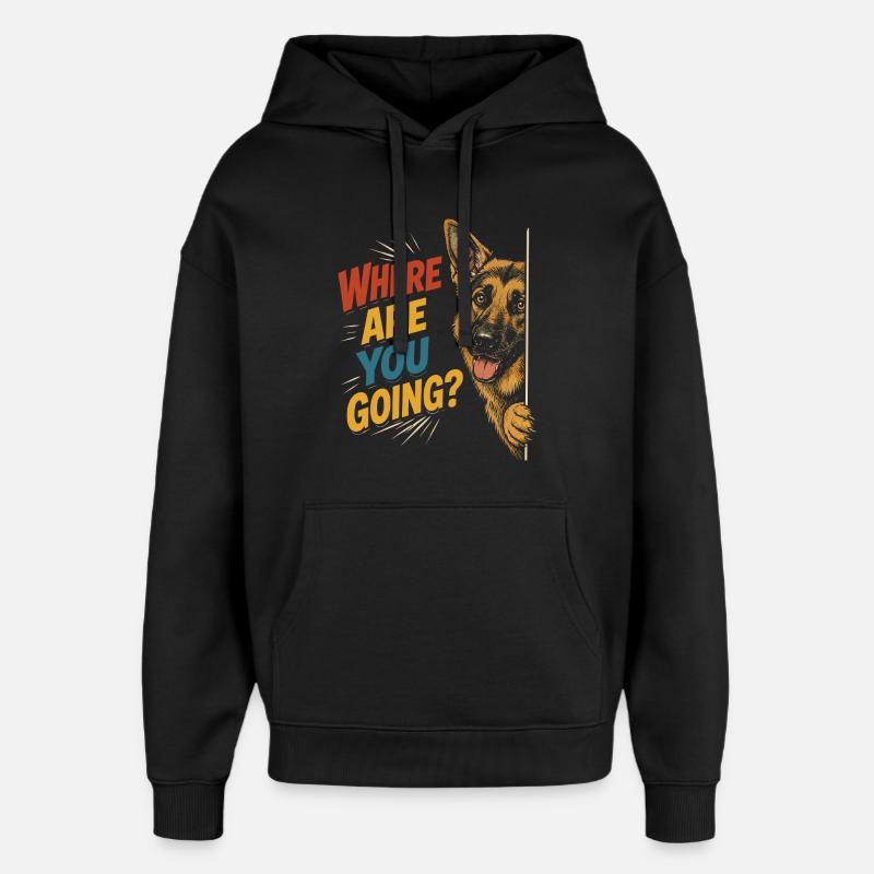 Chien curieux, regard amusant - Sweat à capuche unisexe Stanley/Stella Oversized - noir