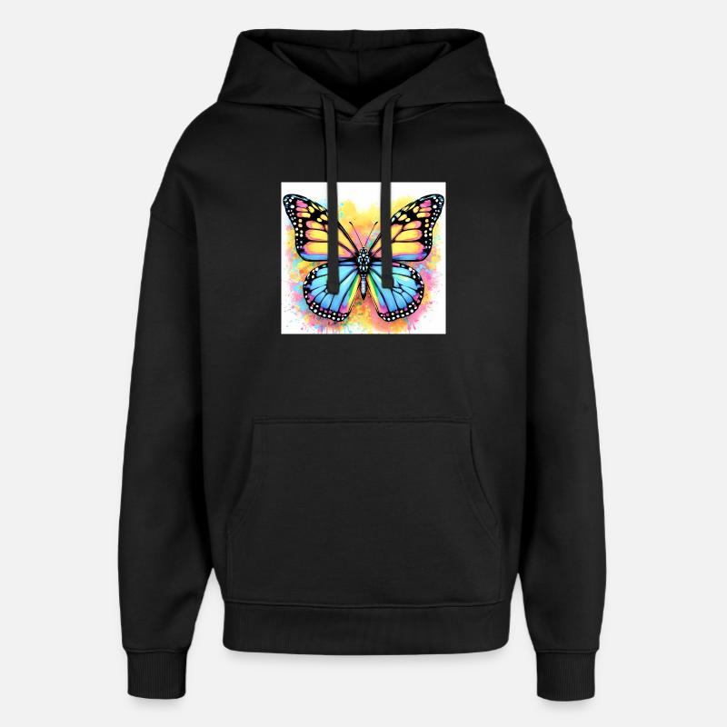 Schmetterling - Oversized Unisex Hoodie von Stanley/Stella - Schwarz