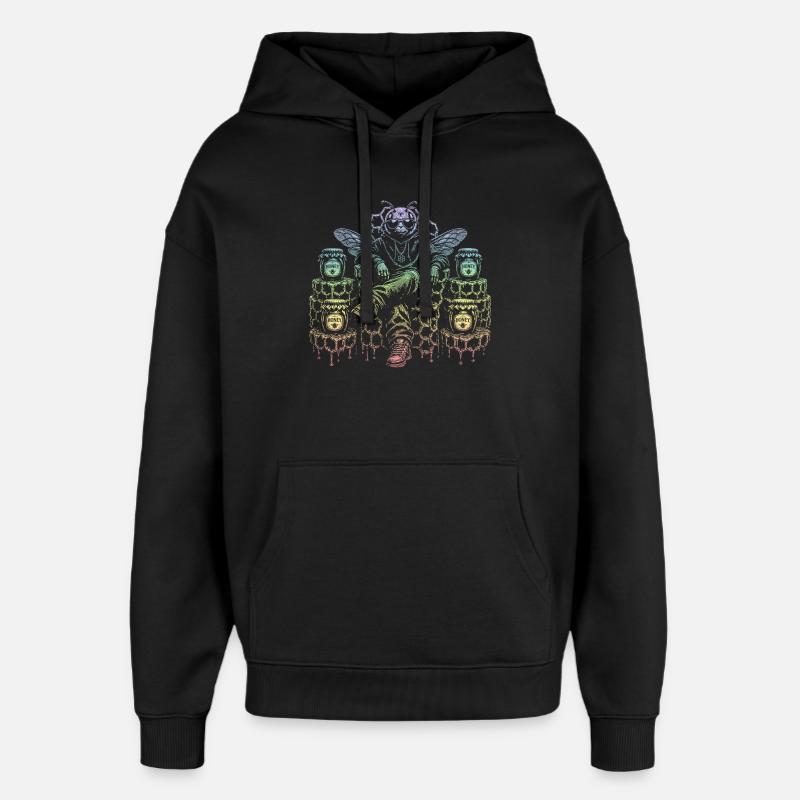 abeille - Sweat à capuche unisexe Stanley/Stella Oversized - noir