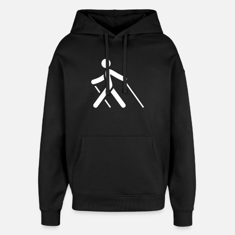 Marche à la perche - Sweat à capuche unisexe Stanley/Stella Oversized - noir