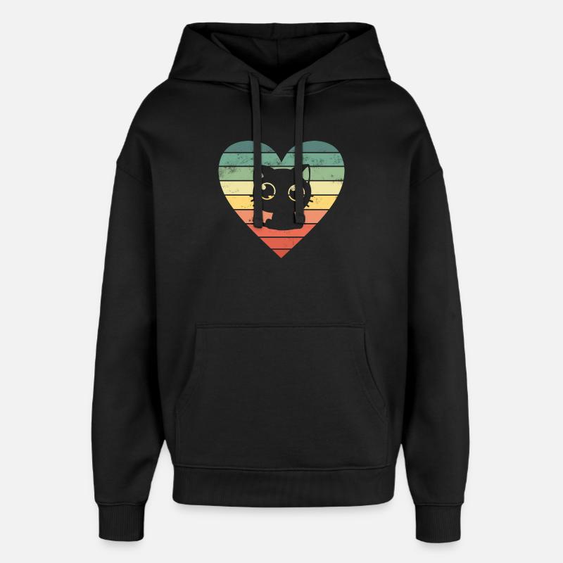 Katze Katzen - Oversized Unisex Hoodie von Stanley/Stella - Schwarz