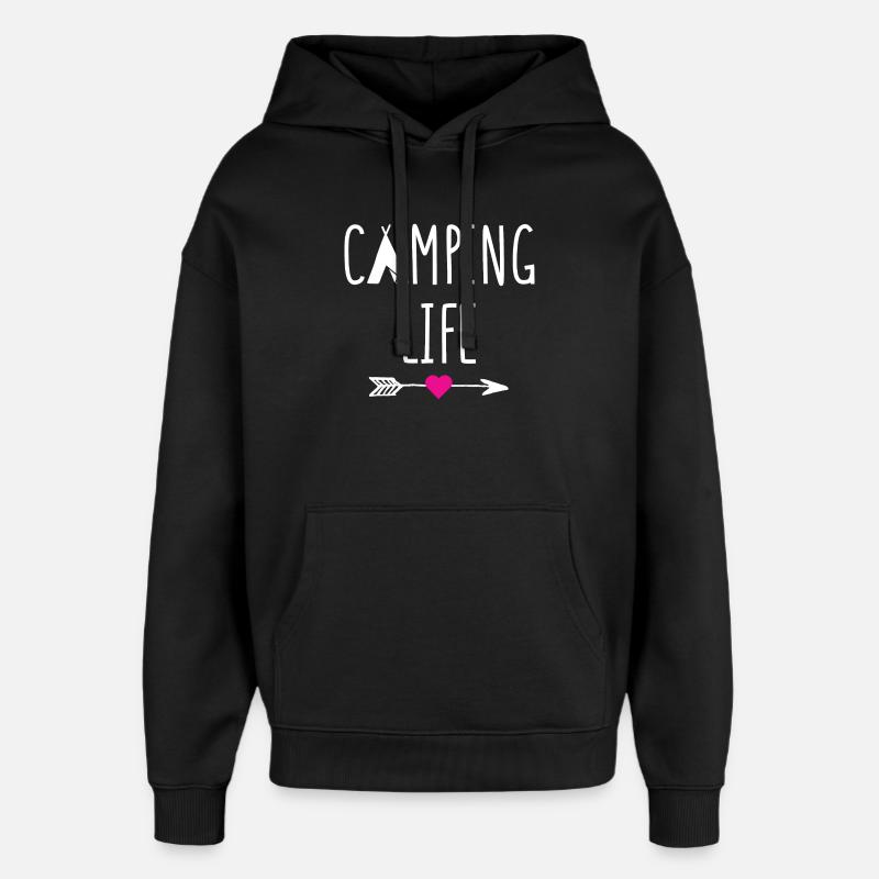 Vie de camping - Sweat à capuche unisexe Stanley/Stella Oversized - noir