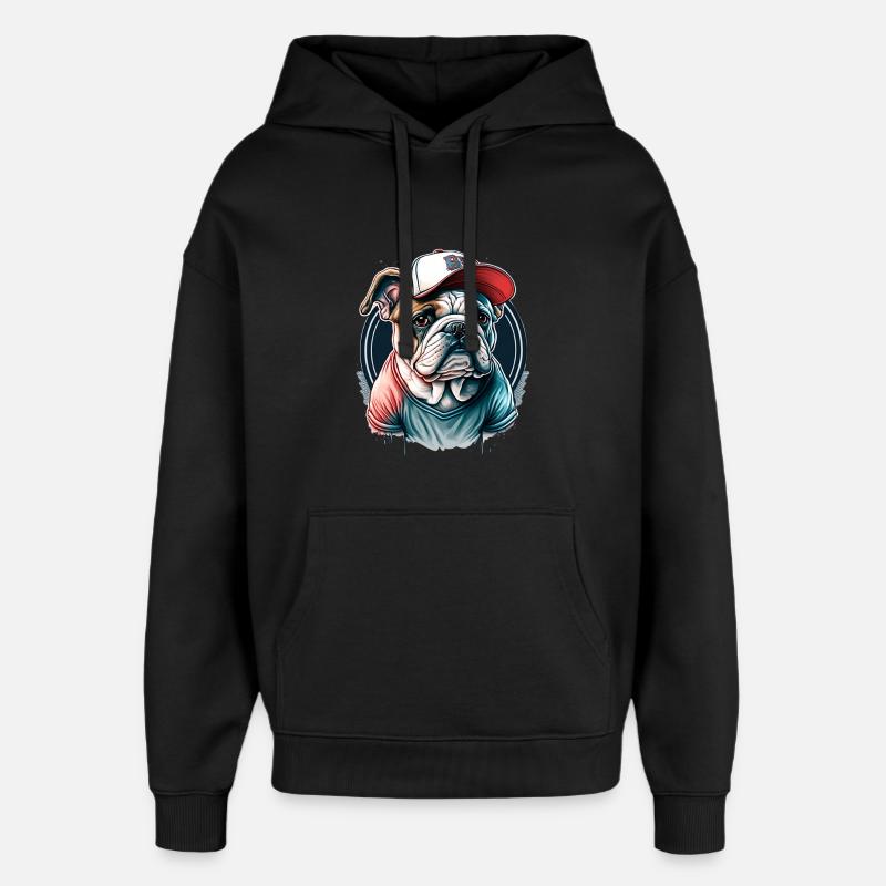 Bulldog - Sweat à capuche unisexe Stanley/Stella Oversized - noir