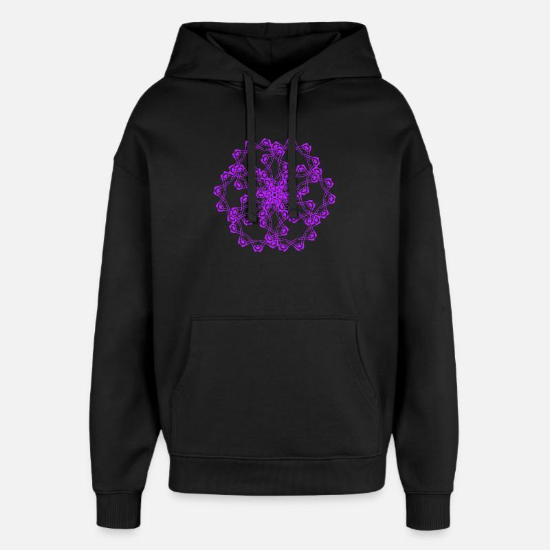 Motifs aléatoires encerclés - Sweat à capuche unisexe Stanley/Stella Oversized - noir
