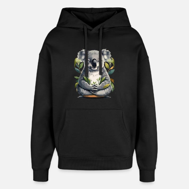 Méditation Koala - Sweat à capuche unisexe Stanley/Stella Oversized - noir