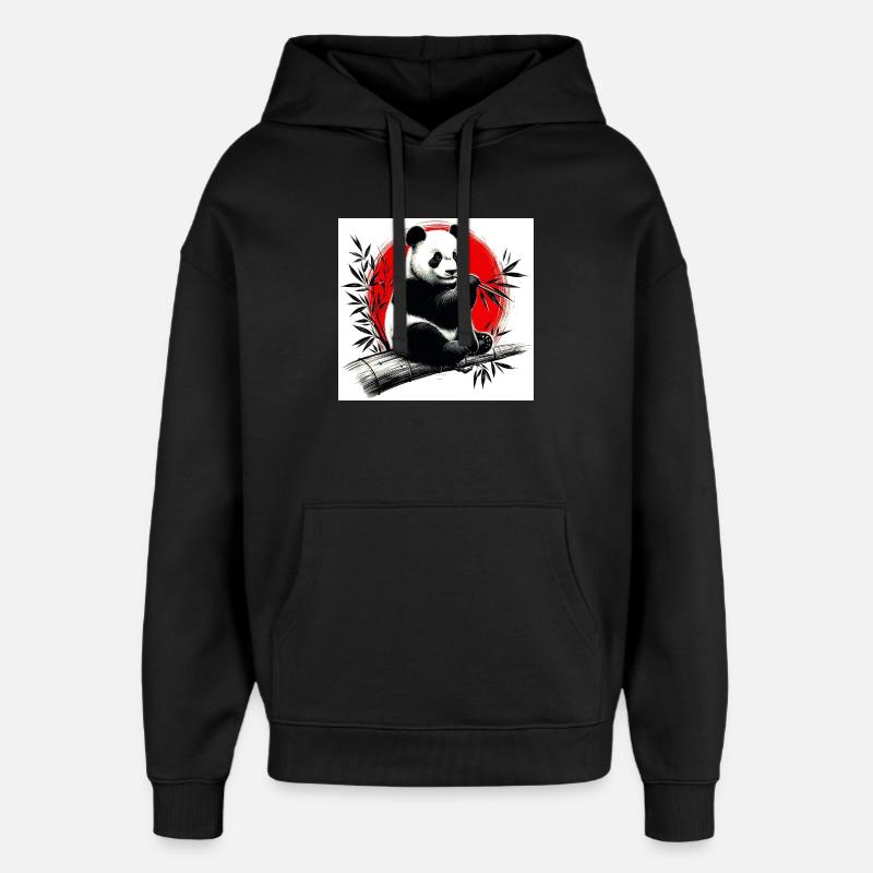 Panda - Sweat à capuche unisexe Stanley/Stella Oversized - noir