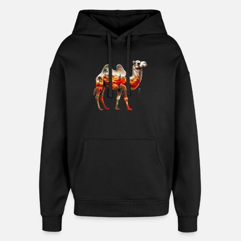 Chameau - Sweat à capuche unisexe Stanley/Stella Oversized - noir