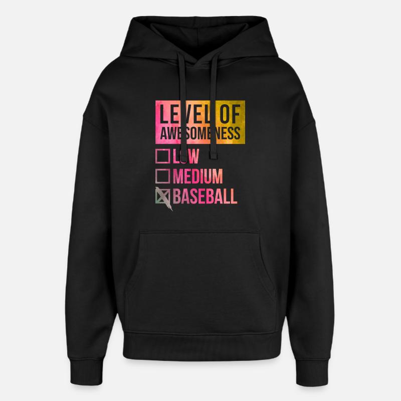 Base-ball - Sweat à capuche unisexe Stanley/Stella Oversized - noir