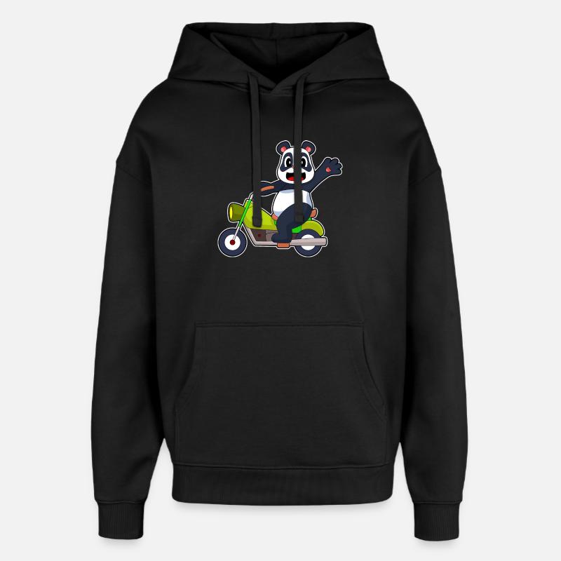 Moto Panda - Sweat à capuche unisexe Stanley/Stella Oversized - noir