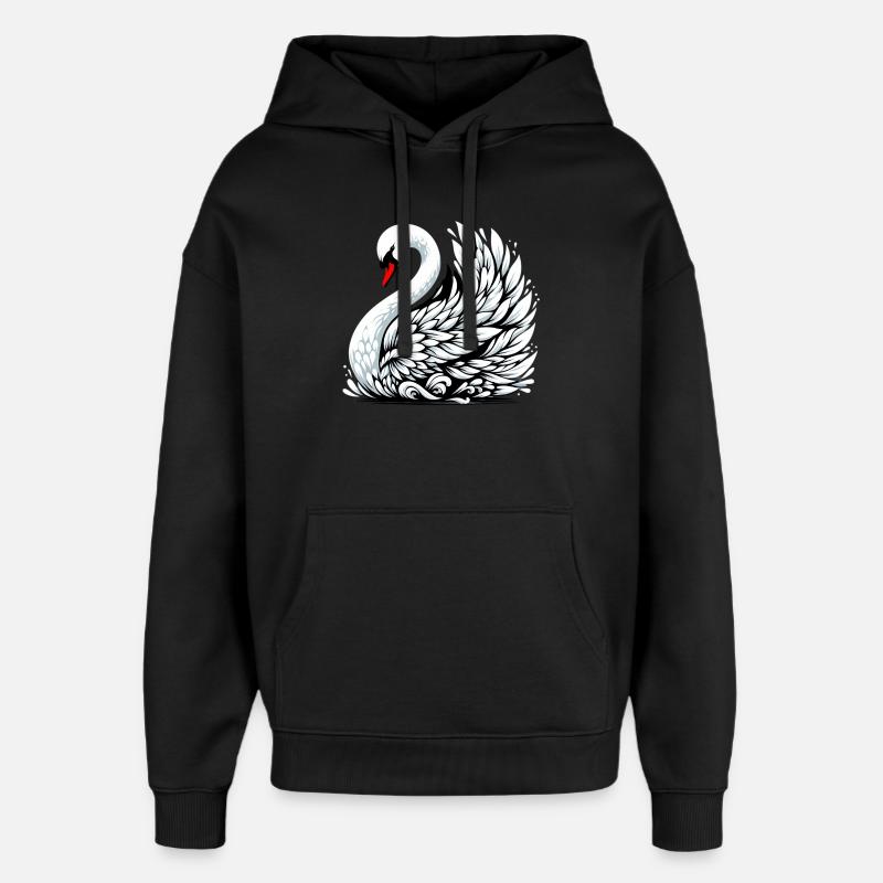 Schwan - Oversized Unisex Hoodie von Stanley/Stella - Schwarz