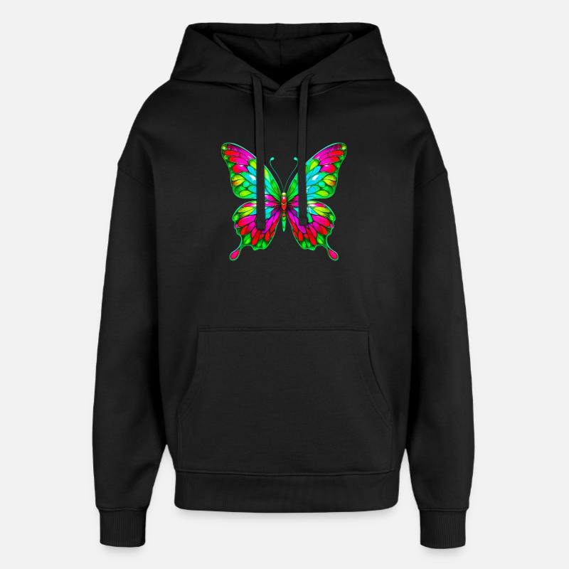 Papillon - Sweat à capuche unisexe Stanley/Stella Oversized - noir