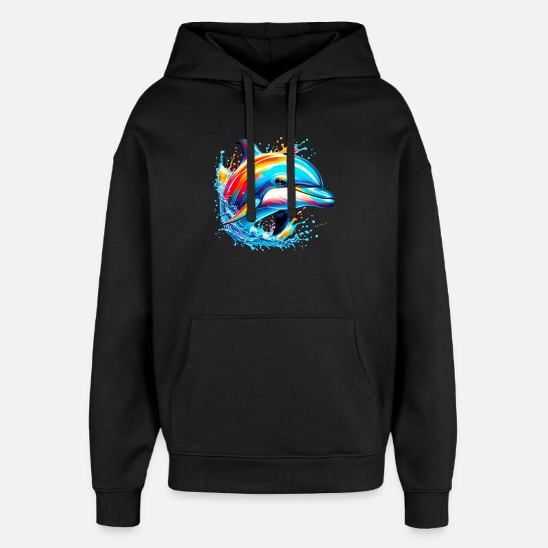 Delfin - Oversized Unisex Hoodie von Stanley/Stella - Schwarz
