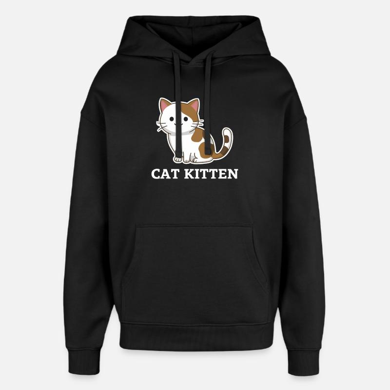 Adorable chaton chaton - Sweat à capuche unisexe Stanley/Stella Oversized - noir
