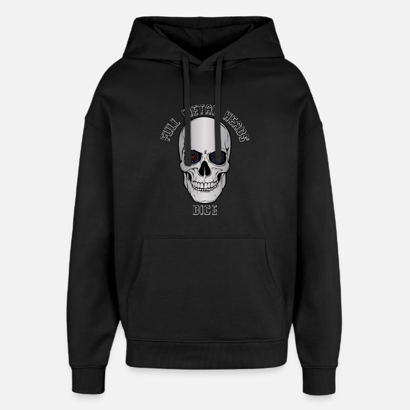 Full Metal Skull Cube Eyes - Oversized Unisex Hoodie by Stanley/Stella - black