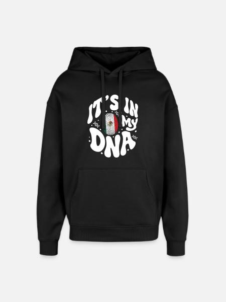 Mexican DNA Mexico Flag Hispanic - Oversized Unisex Hoodie by Stanley/Stella - black