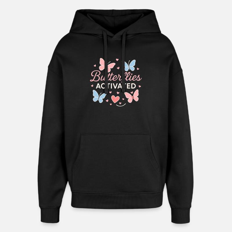 Papillons Activé Love Design - Sweat à capuche unisexe Stanley/Stella Oversized - noir