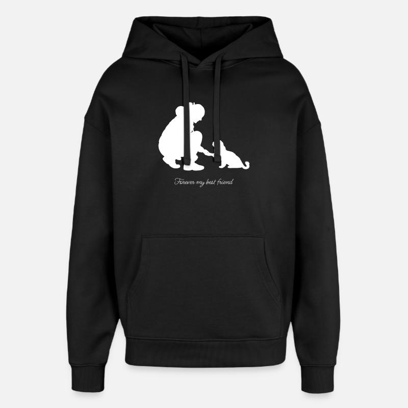 Mon_meilleur_ami_blanc - Sweat à capuche unisexe Stanley/Stella Oversized - noir