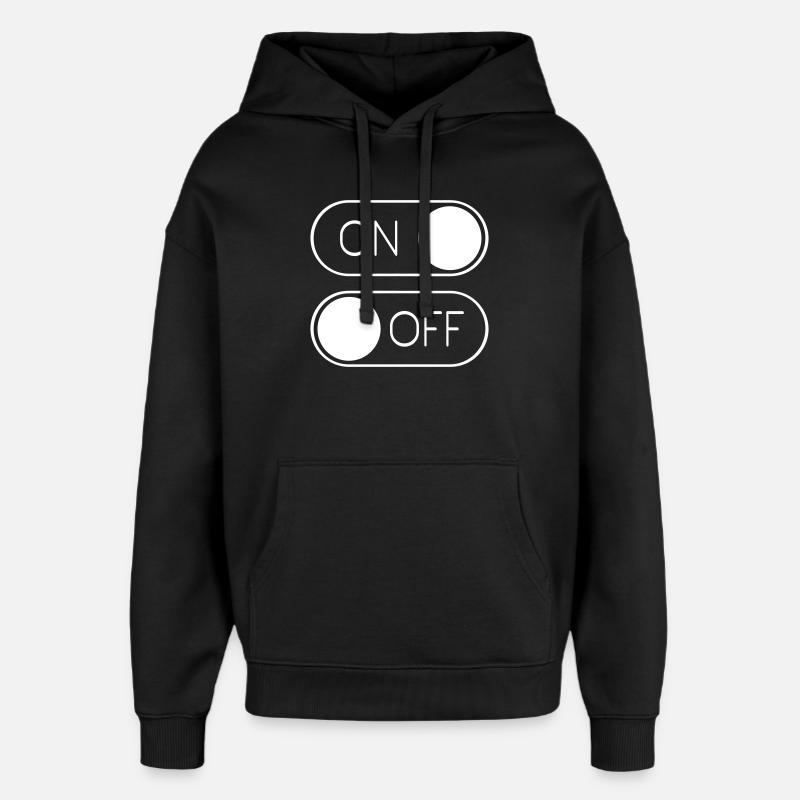 Toggle Graphic On Off Switch - Oversized Unisex Hoodie by Stanley/Stella - black