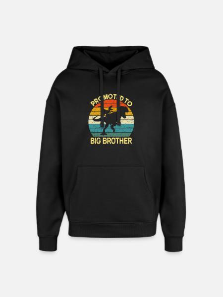 Befördert zum großen Bruder Dinosaurier - Oversized Unisex Hoodie von Stanley/Stella - Schwarz