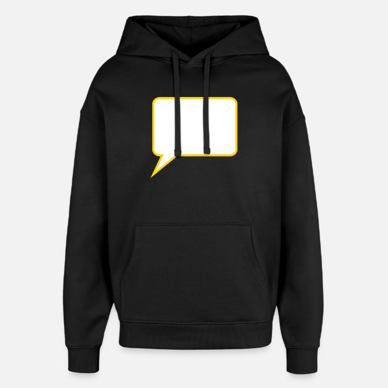 Personalize your own speech bubble comic - Oversized Unisex Hoodie by Stanley/Stella - black