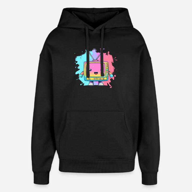 Pastel TV Kawaii Neon - Sweat à capuche unisexe Stanley/Stella Oversized - noir