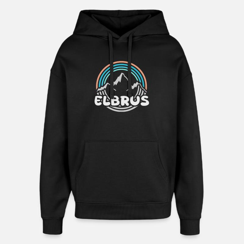 Randonnée sur l’Elbrouz - Sweat à capuche unisexe Stanley/Stella Oversized - noir