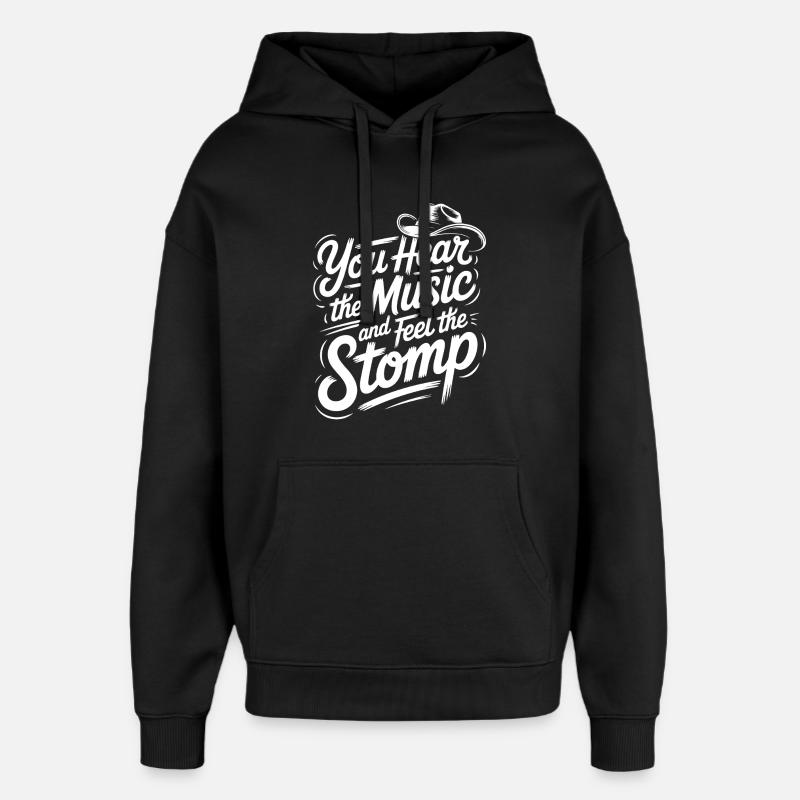 Country Line Dance Music Vibe - Sweat à capuche unisexe Stanley/Stella Oversized - noir