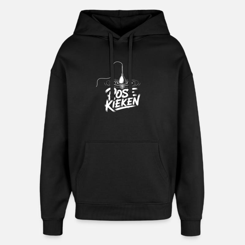 Fischen Pose Humor - Oversized Unisex Hoodie von Stanley/Stella - Schwarz