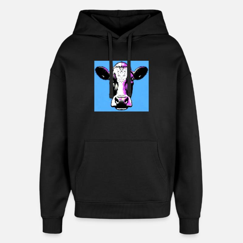 vache - Sweat à capuche unisexe Stanley/Stella Oversized - noir