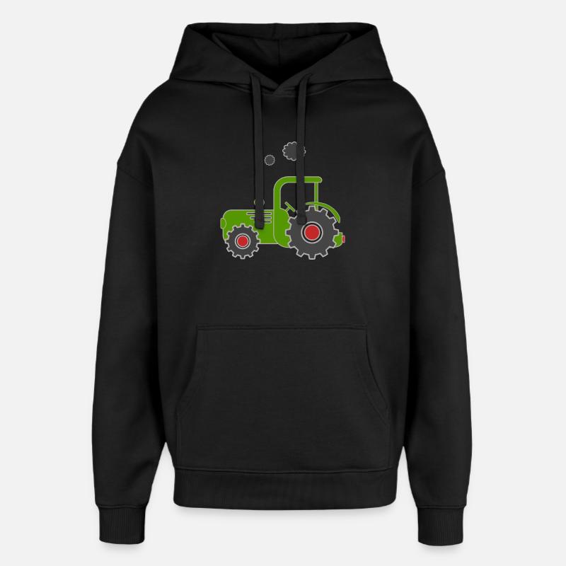 Tracteur vert - Sweat à capuche unisexe Stanley/Stella Oversized - noir