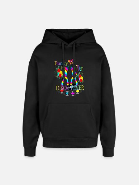 Disco Fever 70s - Oversized Unisex Hoodie by Stanley/Stella - black