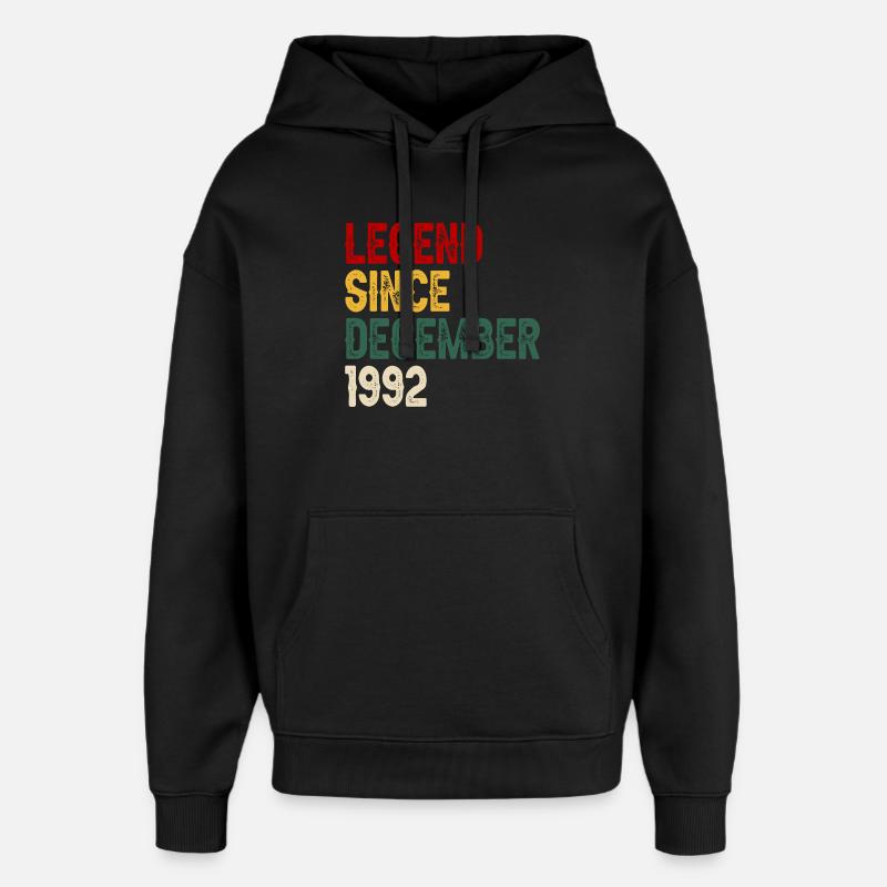 Légende depuis décembre 1992 - Sweat à capuche unisexe Stanley/Stella Oversized - noir