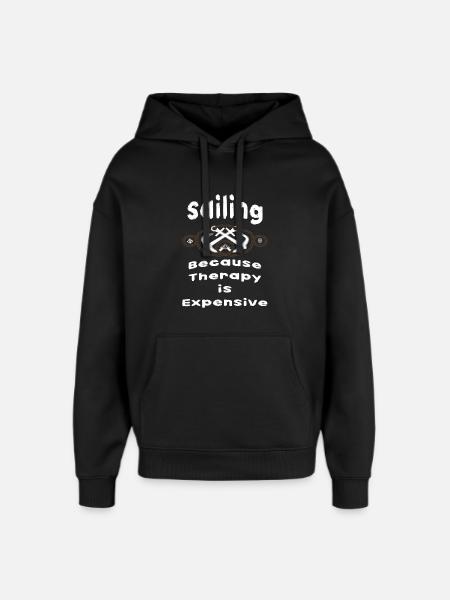 "Sailing Therapy" T-Shirt - Oversized Unisex Hoodie by Stanley/Stella - black