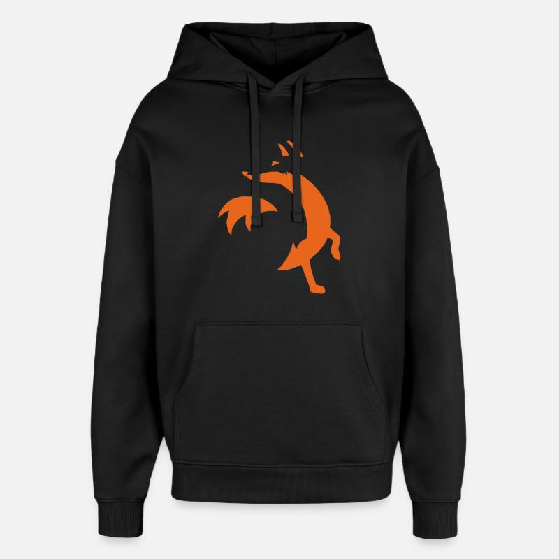 Esquisse du renard - Sweat à capuche unisexe Stanley/Stella Oversized - noir