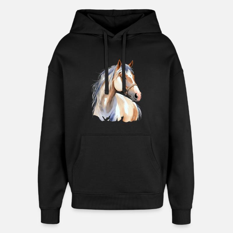 Cheval de peinture - Sweat à capuche unisexe Stanley/Stella Oversized - noir