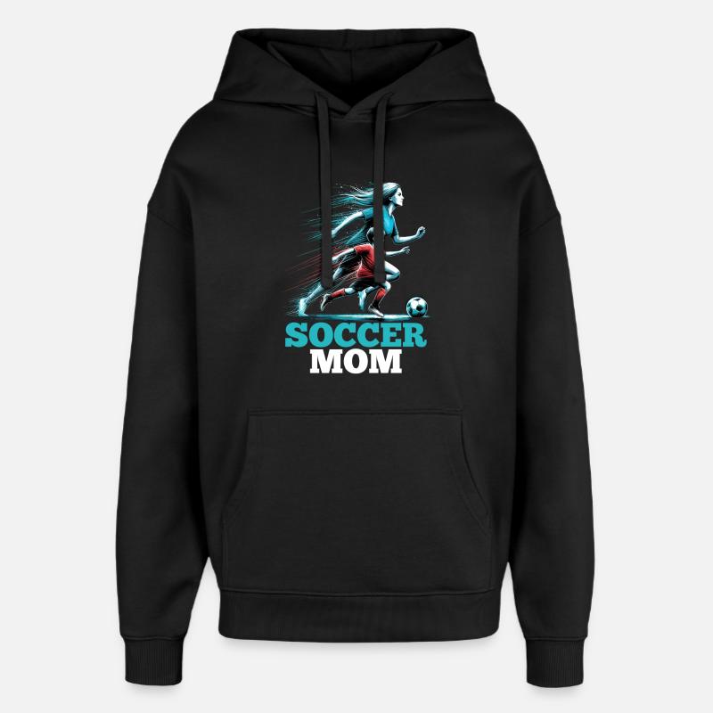 Soccer maman Soccer cadeau - Sweat à capuche unisexe Stanley/Stella Oversized - noir