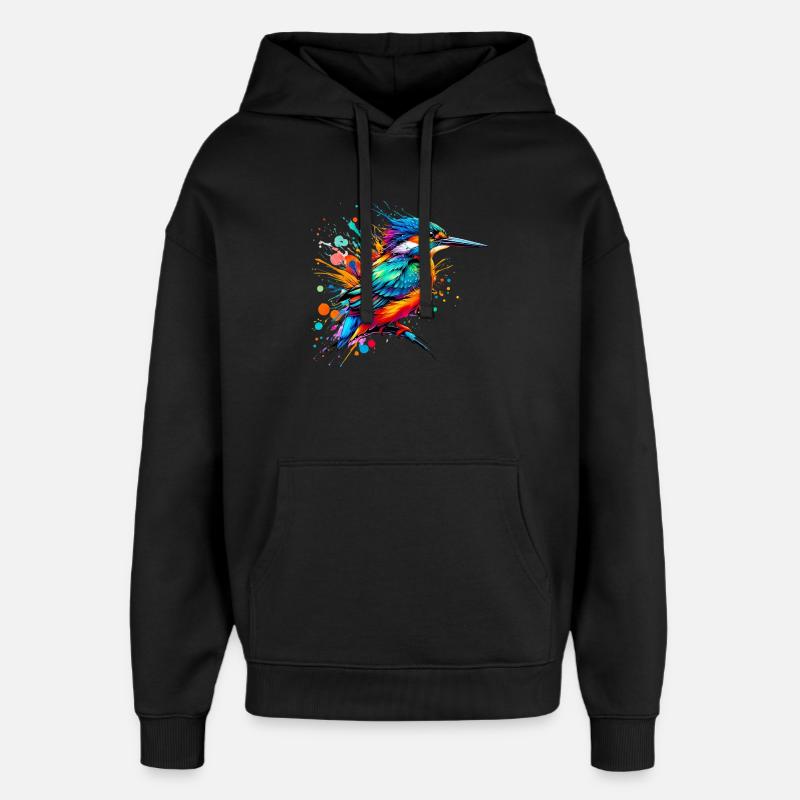 Martin-pêcheur - Sweat à capuche unisexe Stanley/Stella Oversized - noir