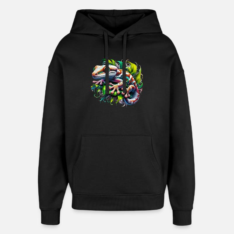 Gecko - Sweat à capuche unisexe Stanley/Stella Oversized - noir